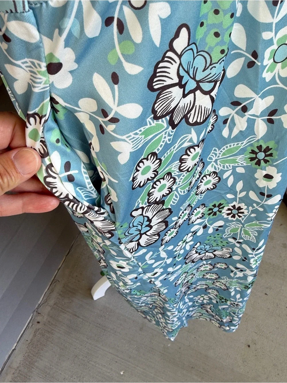 NWOT 1XL 14 Light Blue Floral Butterfly V-Neck Wide Leg Pocket Teacher Jumpsuit_7